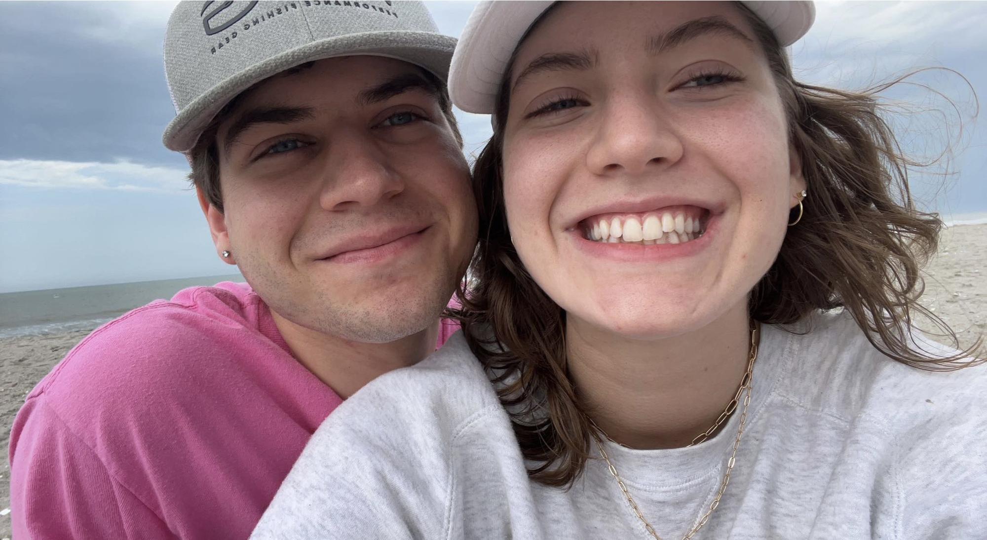 Moment before he popped the question.