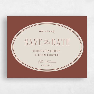 Brown Wedding Save the Date - Anara Landscape