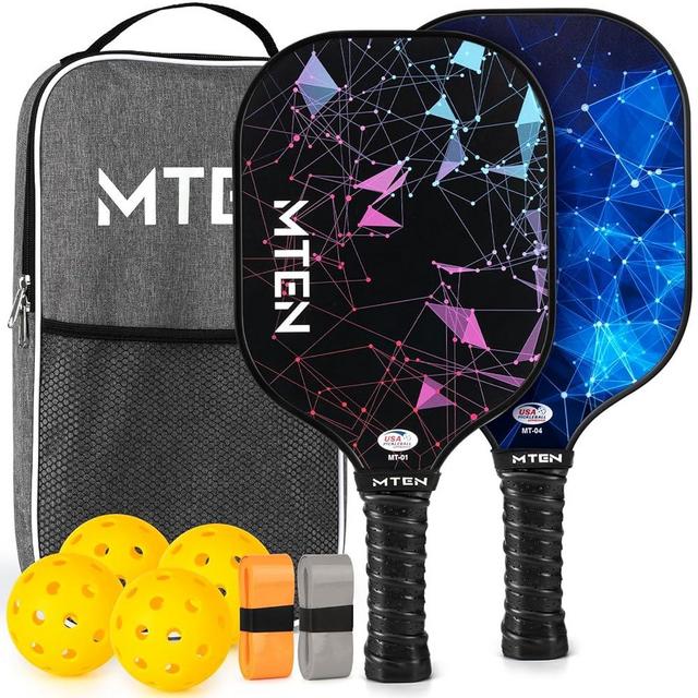 Pickleball Paddles, USAPA Approved Fiberglass Surface Pickleball Set with 2 Pickleball Rackets,4 Pickleball Balls,1 Portable Carry Bag,Pickle Ball Paddle Set ​for Men Women