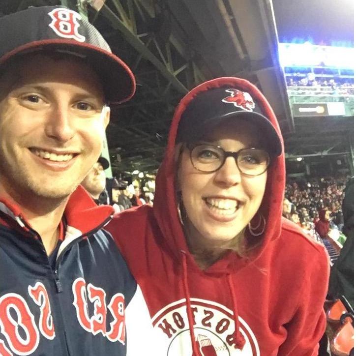 Leanne was decked out in Sox gear from head to toe at the the Team Store since it was pouring rain at her first game.