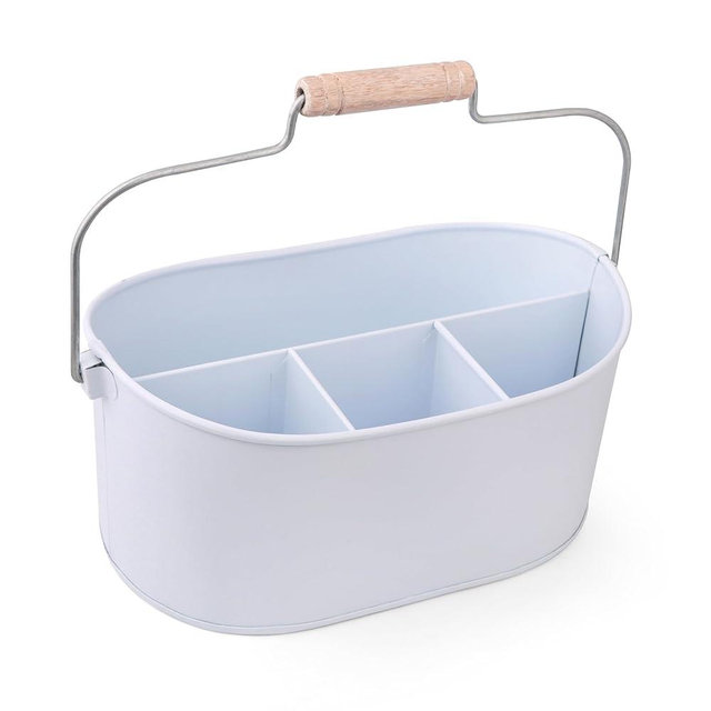 Farmhouse Utensil Caddy,Silverware Caddy For Party,Outdoor Utensil Caddy,Utensil Caddy For Parties,Utensil Holder For Party,Cutlery Caddy,Paper Plate and Utensil Holder Caddy - Snow White