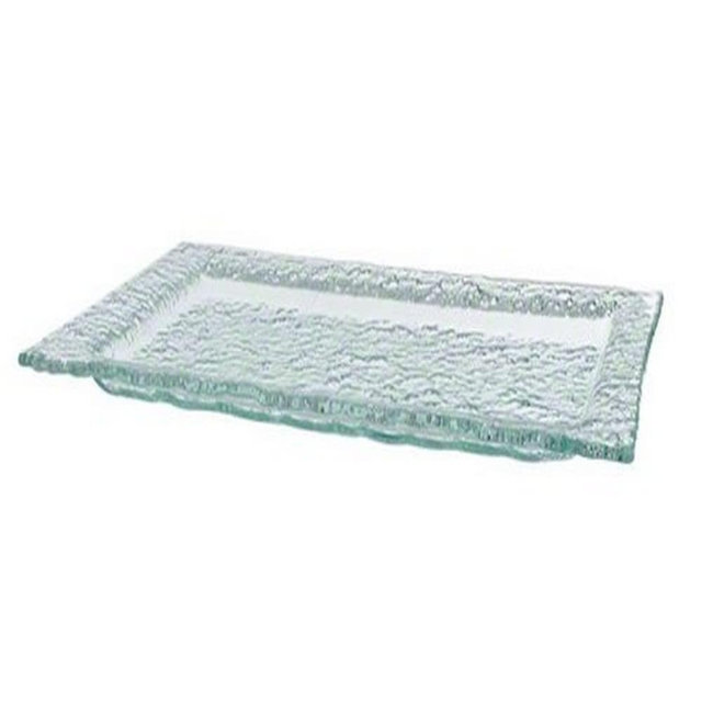 American METALCRAFT, Inc. BG159 9' x 15' Rimmed Bubble Glass Platter, Green