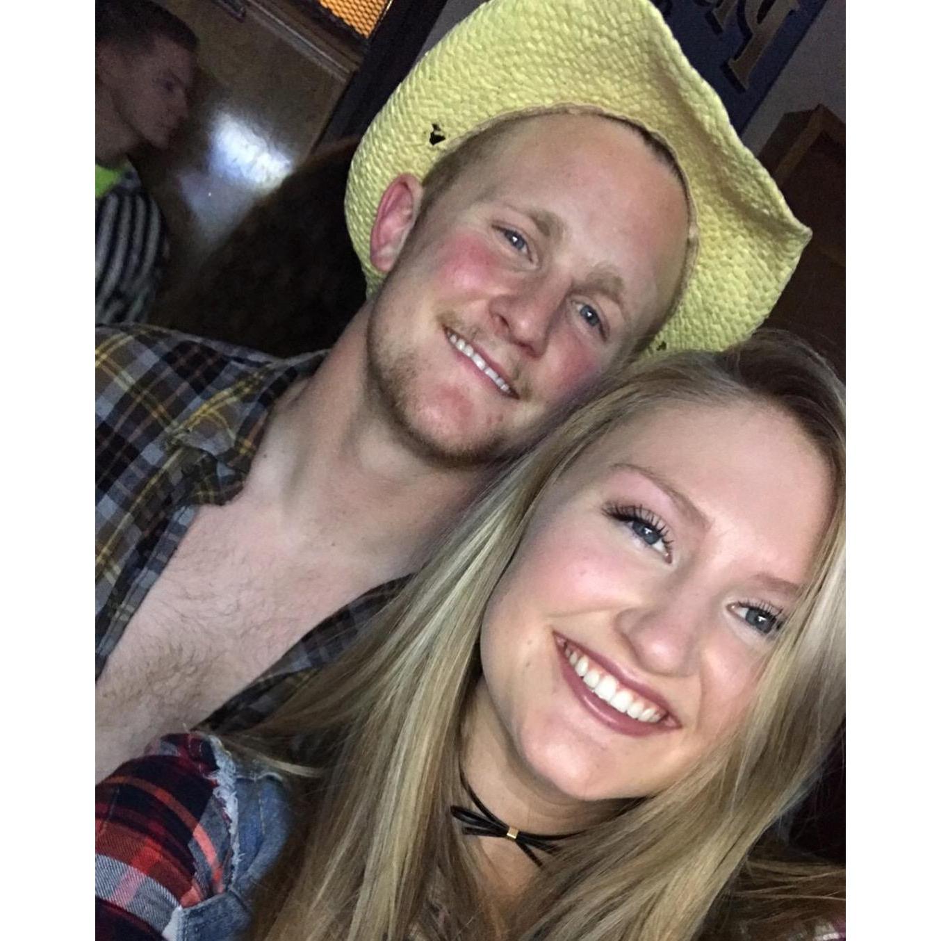 Halloween - both dressed as cowgirls...