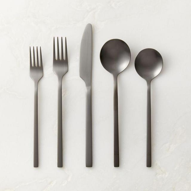 20-Piece Haze Brushed Gunmetal Flatware Set