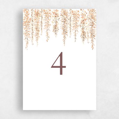 Beige Wedding Table Number - Portree