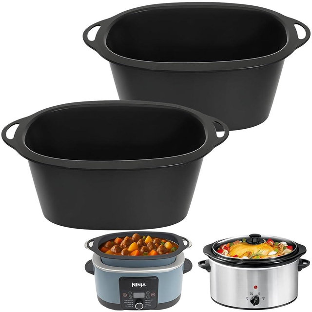 BYKITCHEN Silicone Slow Cooker Liners Compatible with Ninja Foodi Possible Cooker Pro 8.5 Quart MC1000, MC1001, MC1010 Series, 2Pcs Reusable Crock Pot Liners, Ninja Possible Crock Pot Pro Accessories