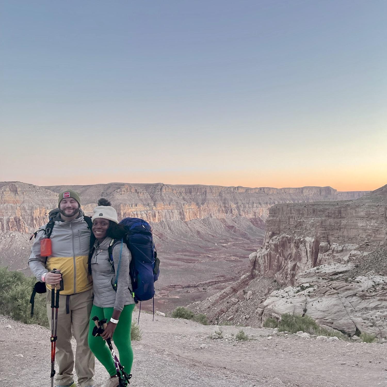 About to hike 10 miles into the Grand Canyon.
