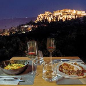 Dinner in Athens, Greece for Honeymoon