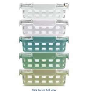Ello Duraglass 3.4 Cup Meal Prep Sets 10Pc, 5 Pack Set (Olive Tree)