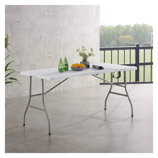 Home Imports Emporium Foldable Table Plastic Table Portable Table for Outdoor Camping Picnic Party in 6 ft, White