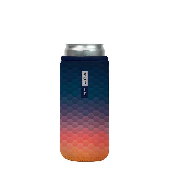 Sok It Can Sok Sleeve for Beer & Soda Insulated Neoprene Cover (Hexagon Sunset, 12oz Slim Can Sleeve)