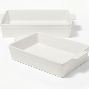 2pc Stoneware Rectangle Baking Dish Set Cream - Figmint™: Bakeware, Kitchen Essentials, Freezer & Microwave Safe