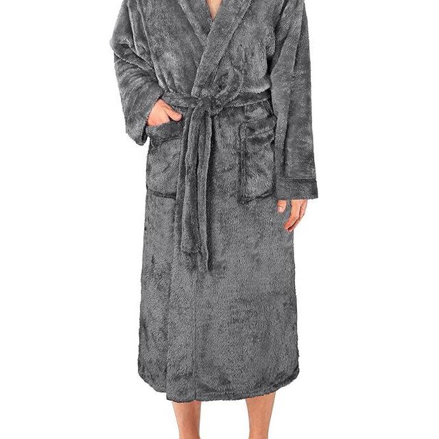 PAVILIA Mens Soft Robe, Plush Fluffy Fleece Bathrobe Men, Long Sherpa Shaggy Spa Robe