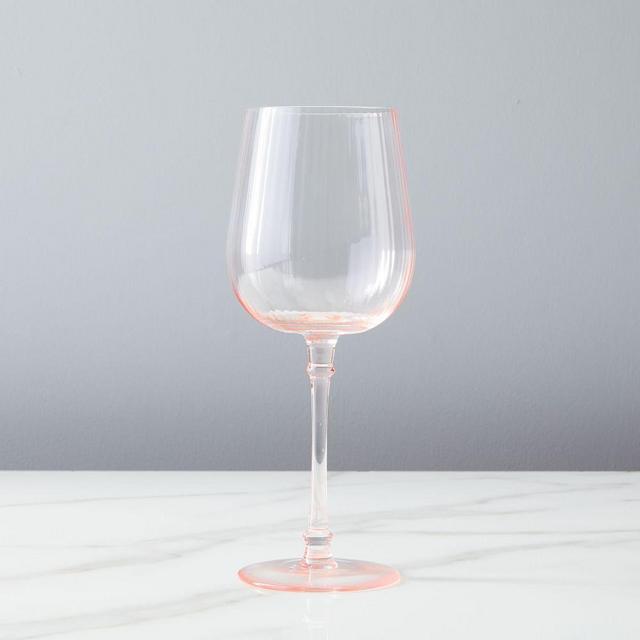 Esme Glassware, White Wine, Pink, Set of 4