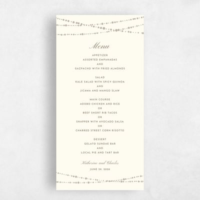 Butter, Beige Wedding Menu - Moonlight