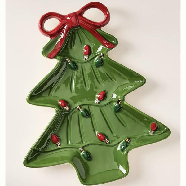 Festive Tree Stoneware Platter
