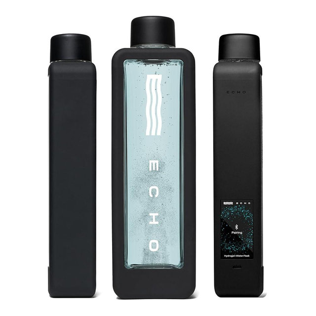 Echo Flask Hydrogen Water Bottle - Active Hydration Solution with Water Intake Tracking & LCD Touch Screen - Compact & Convenient - Transparent Hydrogen Flask - 12 oz