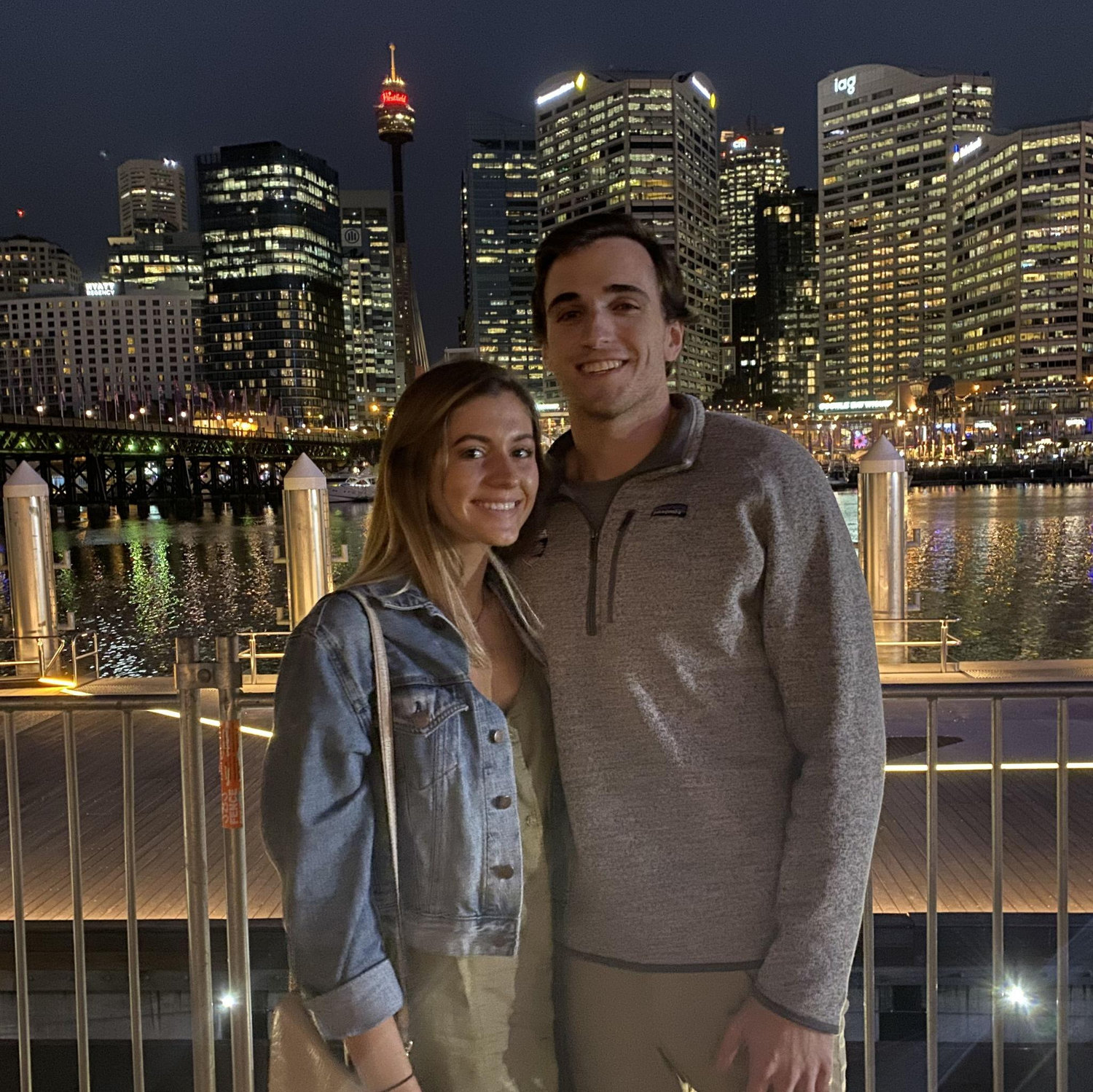 Dinner in Sydney Harbour the night Ceci met James's mom