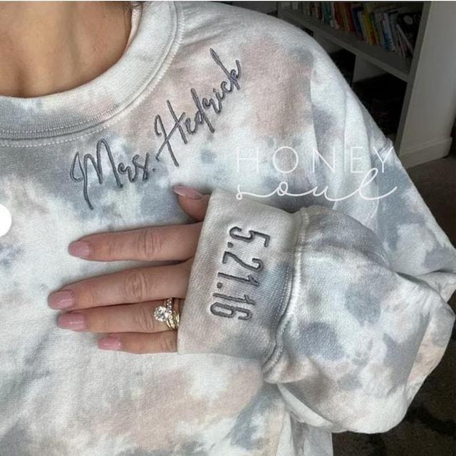 Embroidered Happy Face Tie Dye Sweatshirt | Smile Embroidered Sweatshirt | Smile Face Embroidered Sweatshirt | Happy Face sweatshirt