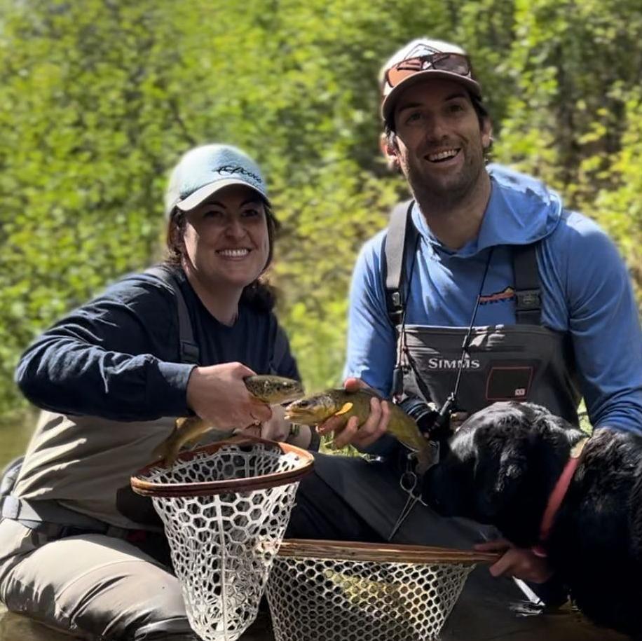 Our first time catching fish at the same time with a special appearance from Beans!