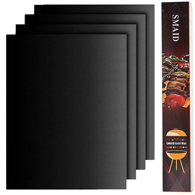 Smaid Grill Mat BBQ Grill Mats Non Stick - Grill mats for Outdoor Gas Grill,Reusable and Easy to Clean - Works On Gas, Charcoal, Electric Grill and More - 15.75 x 13 Inch