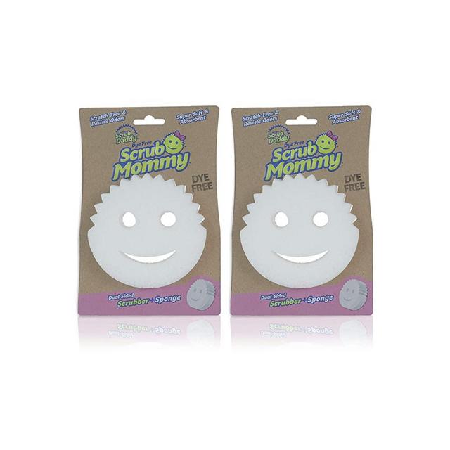  Scrub Daddy Sponge - Dye Free - Scratch-Free Scrubber for  Dishes and Home, Odor Resistant, Soft in Warm Water, Firm in Cold, Deep  Cleaning, Dishwasher Safe, Multi-use, 1ct (2 pack) 