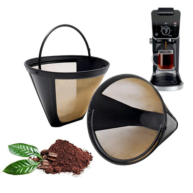 Reusable Coffee Filter for Ninja Dual Brew Pro Coffee Maker, 2 Pack Permanent Replacement Coffee Maker Filter Compatible with Ninja CFP301 DualBrew Pro Specialty Coffee Maker