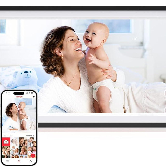 Digital Picture Frame,15.6 Inch Large Frameo Digital Photo Frame WiFi, 32GB,1920 * 1080 IPS HD Touch Screen,Tabletop&Wall-Mounted,Digital Frame Share Photos and Videos via Frameo App