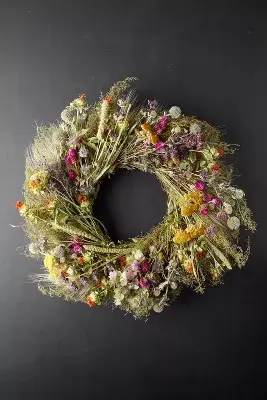 Preserved Fall Perennial Garden Wreath