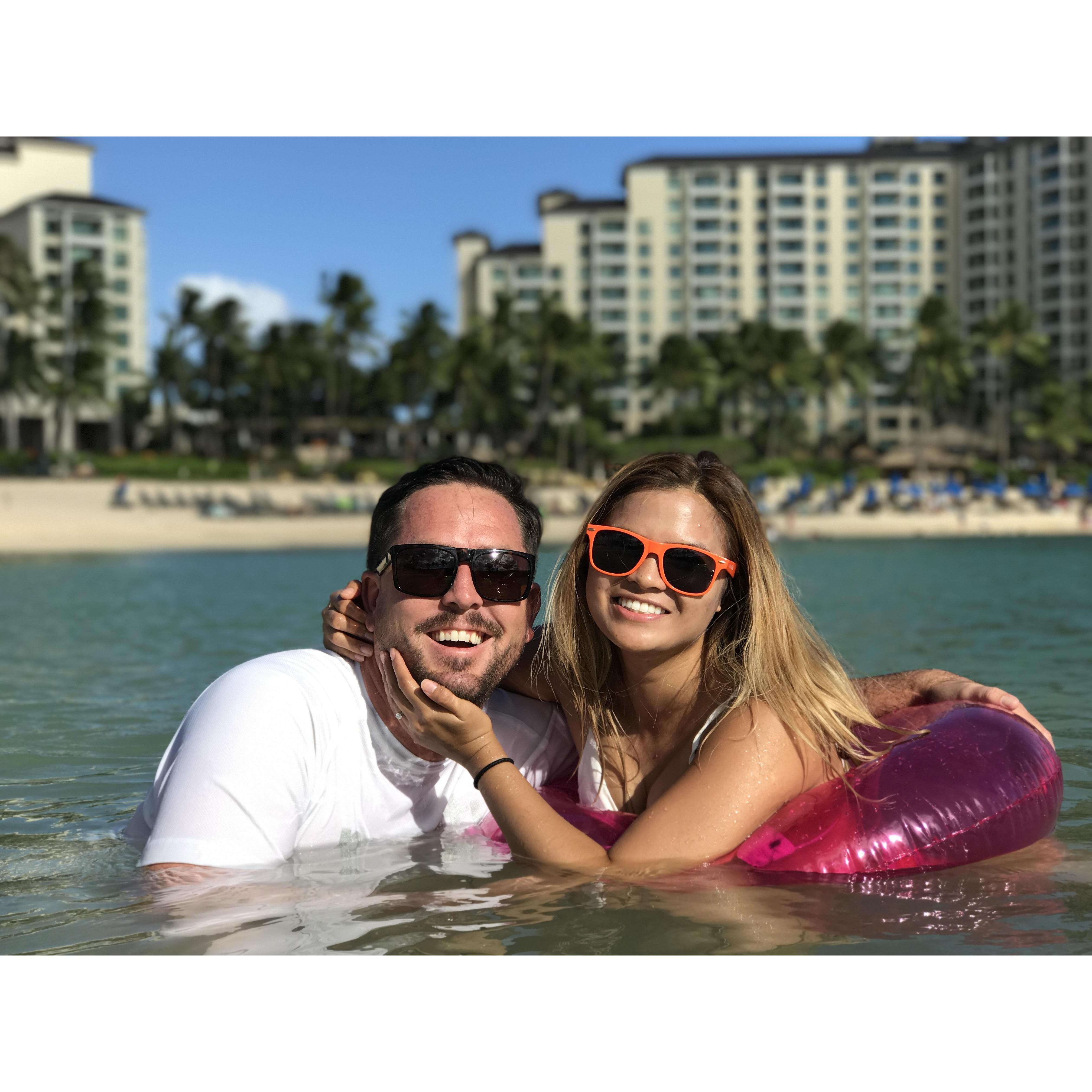 Swimming in the Ko Olina lagoon