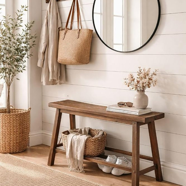 Boraam Sonoma Backless Bench - Chestnut Wire-Brush