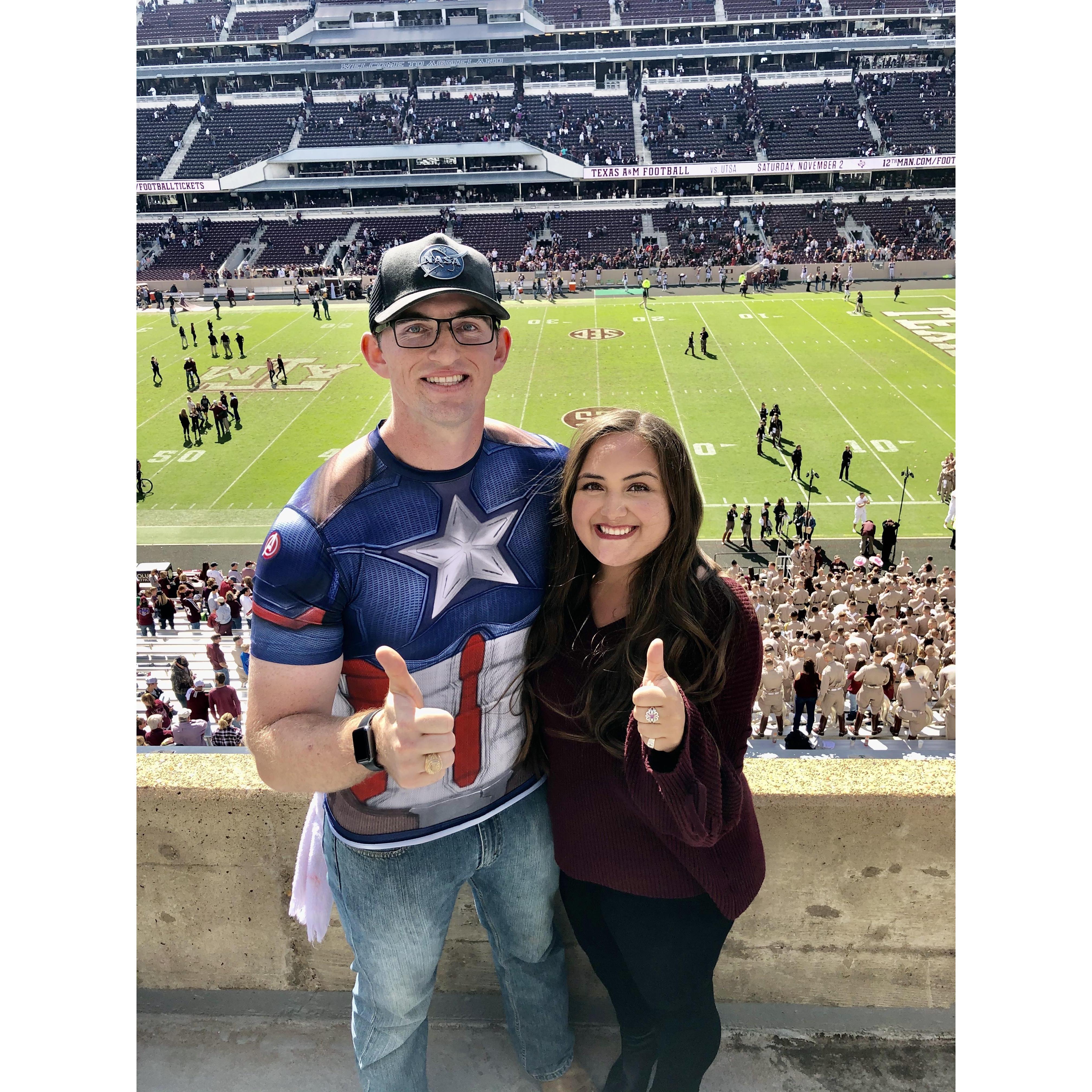 Aggie Game! We got on the big screen for the first time ever!!