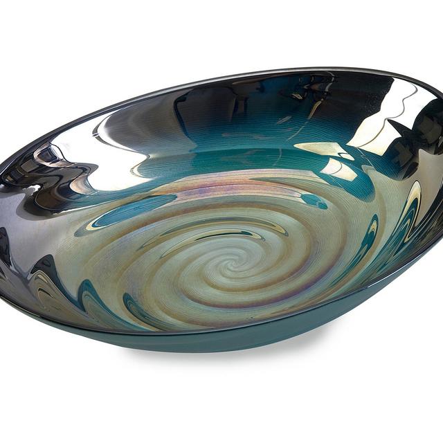 Swirl Glass Bowl in Ocean Colors