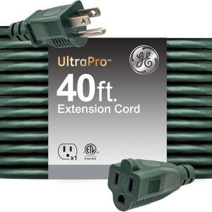 GE Outdoor Extension Cord, 40 Ft, Grounded Heavy Duty Extension Cord, 16AWG 3 Prong