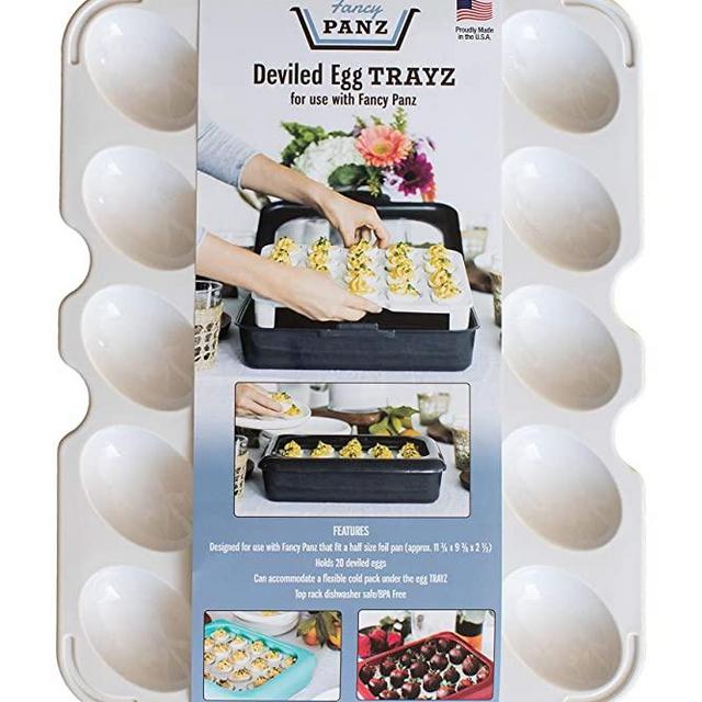 Fancy Panz Deviled Egg Trayz Insert for Fancy Panz 2in1, Holds 20 Eggs, White