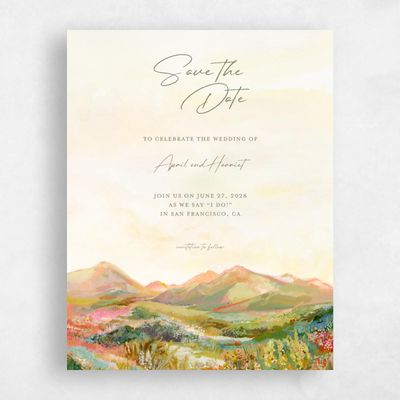 Light Butter, Yellow Wedding Save the Date - Serene Portrait