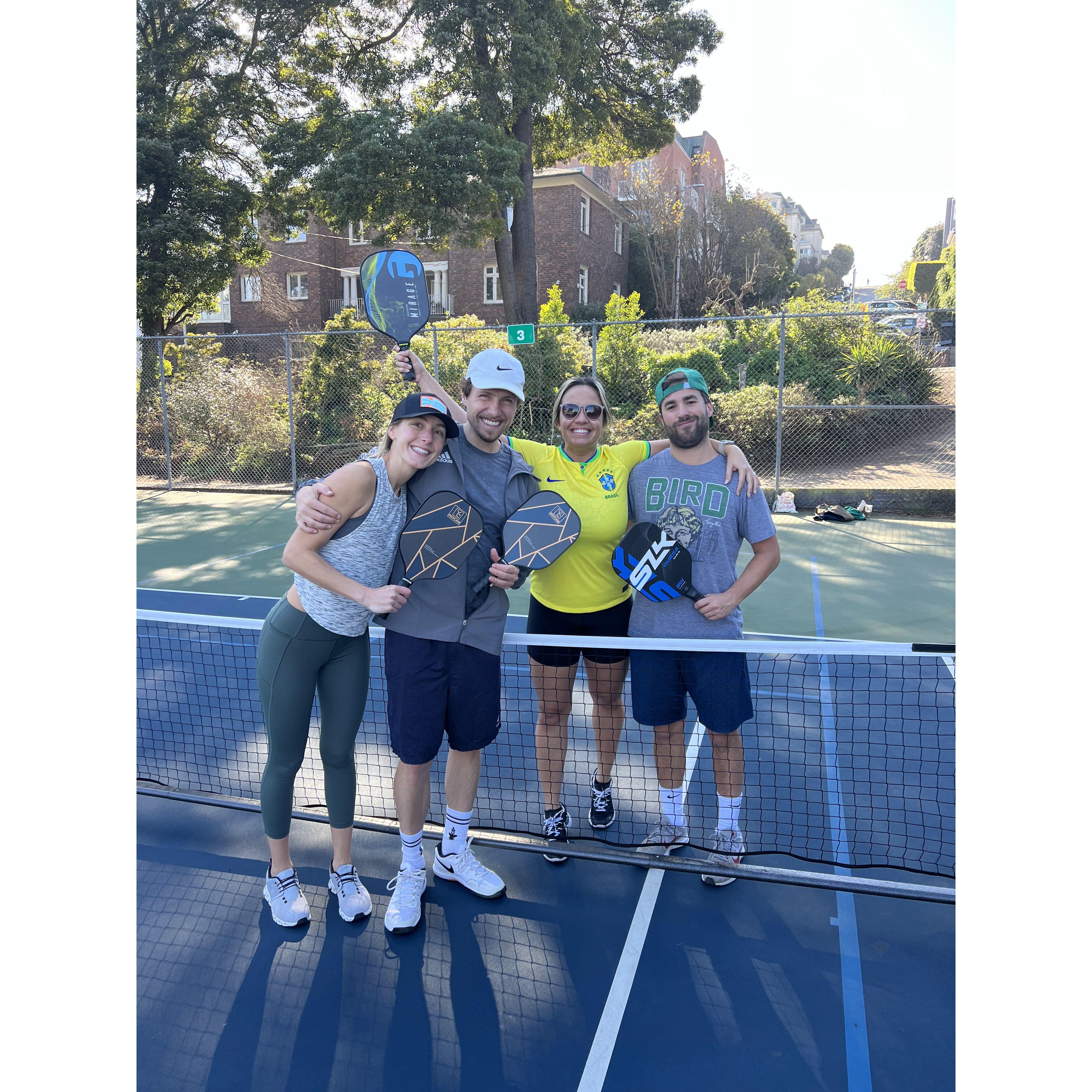 Pickleball with friends, Jake and Tami!