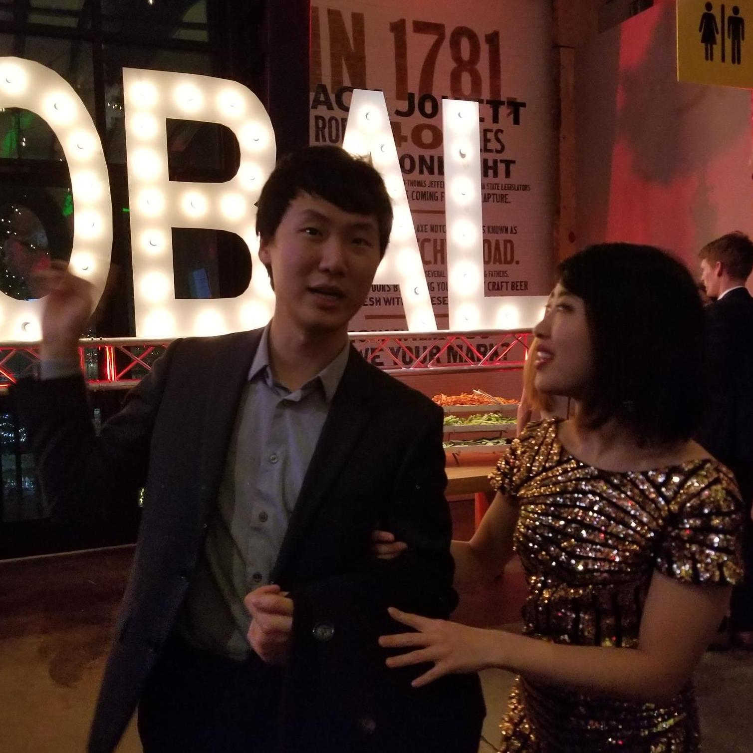 This is us attending Yanda's company's holiday party. It was a first for both of us.