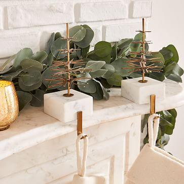 Modern Marble & Brass Stocking Holder