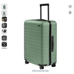 Away Medium Checked Luggage - 26-Inch Lightweight Hardside Suitcase with Custom WhisperGlide 360° Wheels, Interior Compression System, TSA-Accepted Lock - Sea Green