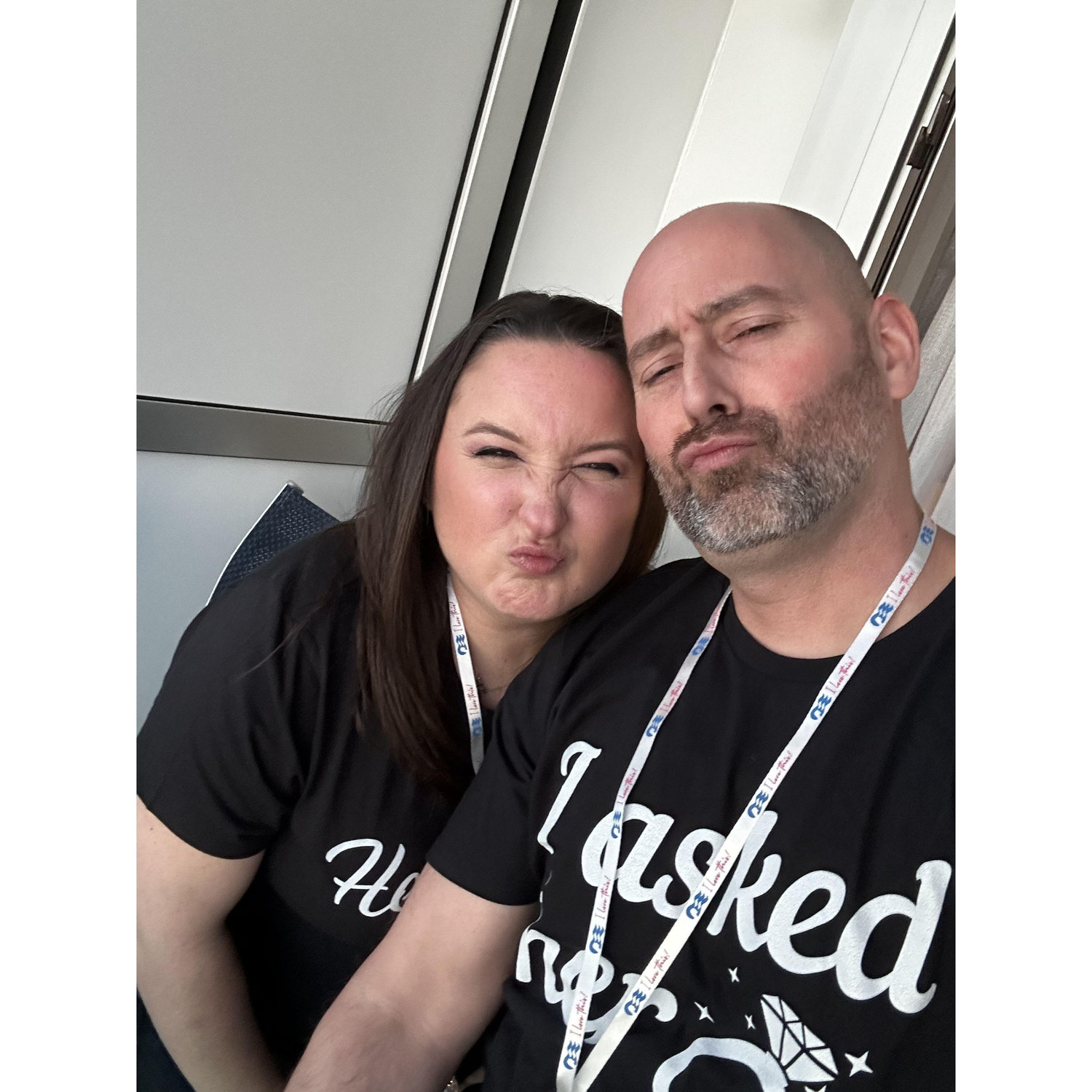 Our typical selfie right after we got engaged.
