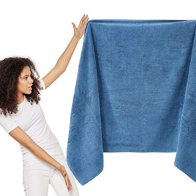 Textilom 100% Turkish Cotton Oversized Luxury Bath Sheets, Jumbo & Extra Large Bath Towels Sheet for Bathroom and Shower with Maximum Softness & Absorbent ( 40 x 80 inches )- Mid Blue