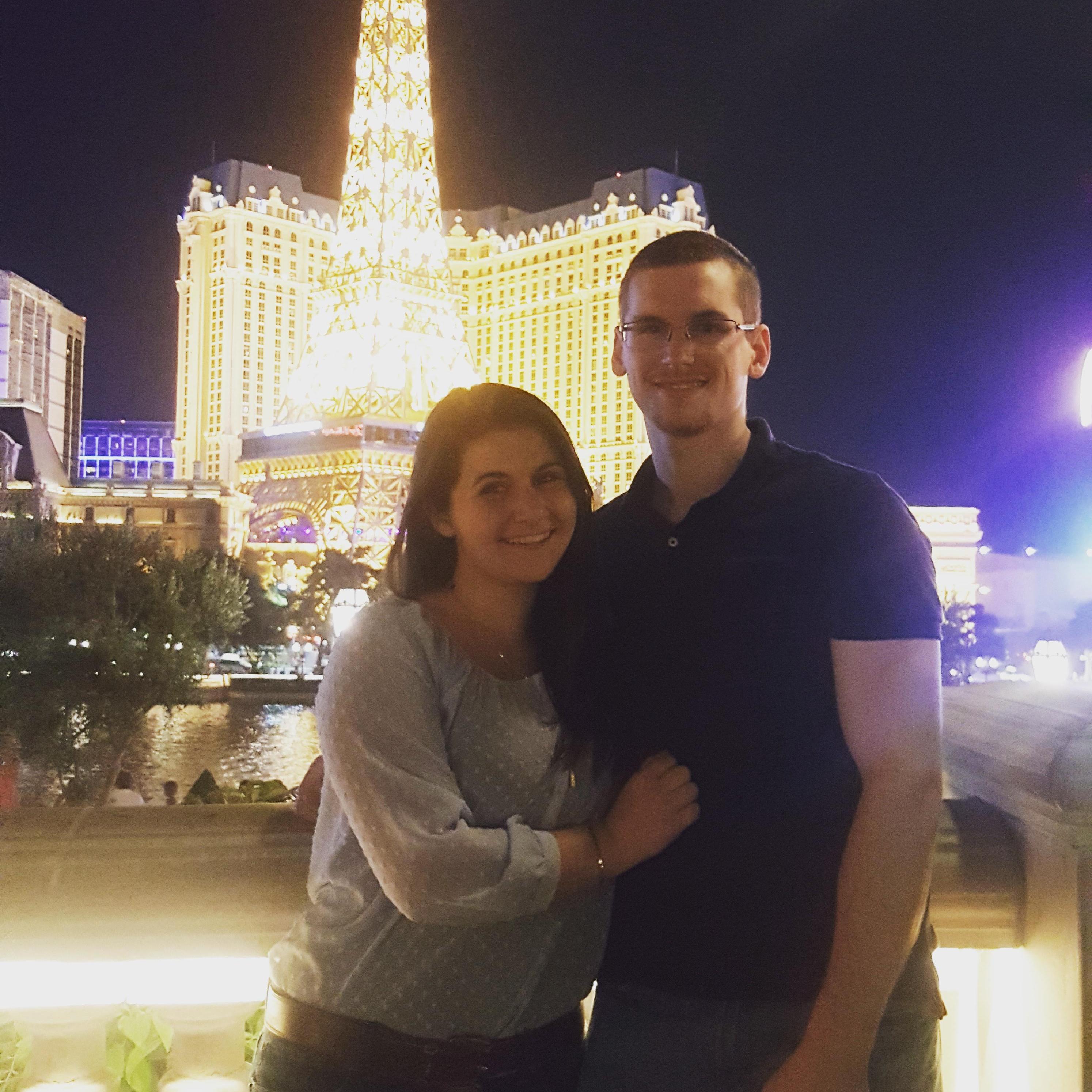 We had just got done exploring Ceasar's Palace (which was HUGE!) and posed for a photo in front of the Paris Las Vegas in Spring of 2017.