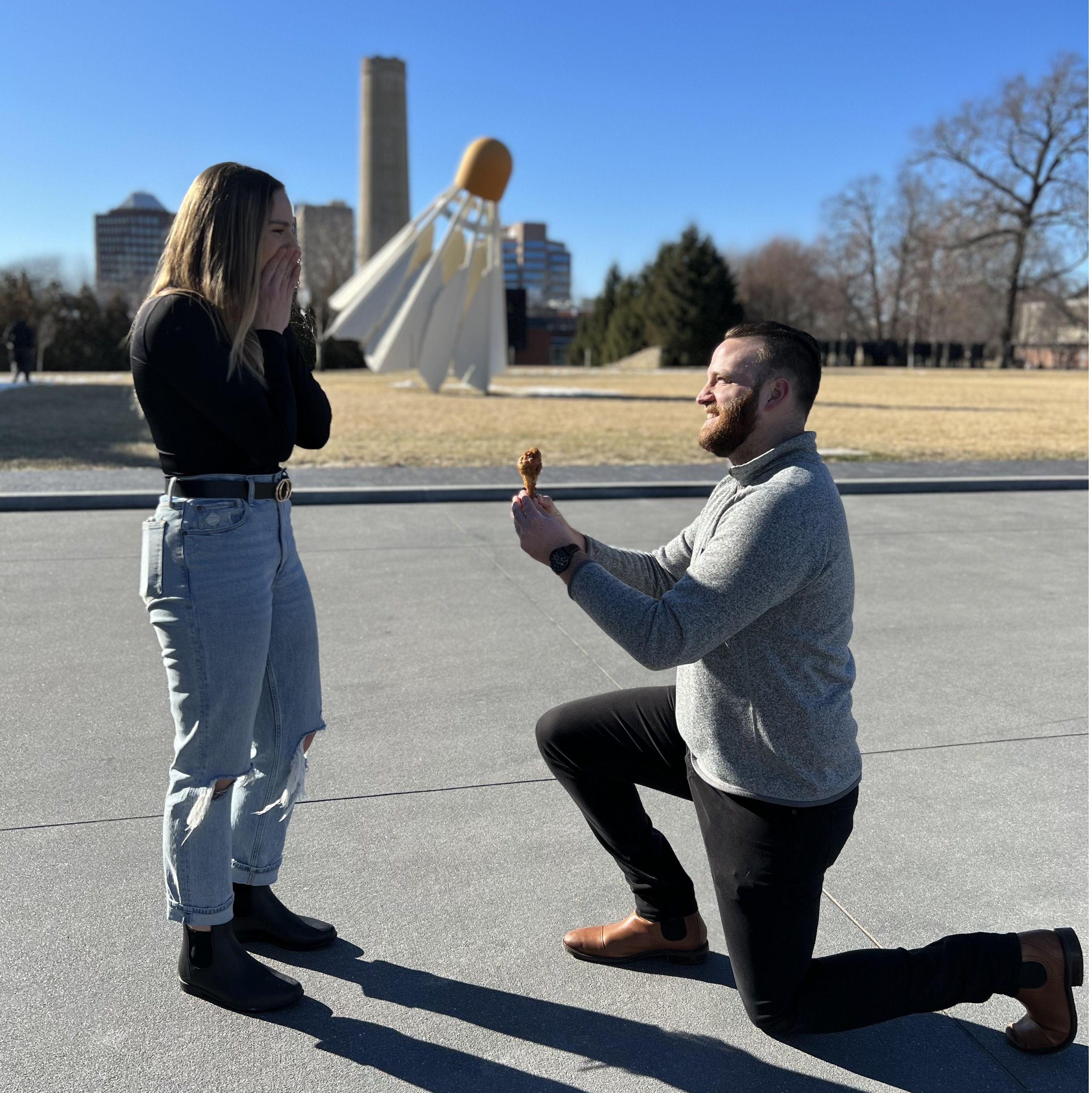 Another famous Julita's advertisement photo! If you look closely, nick is proposing with a chicken drumstick