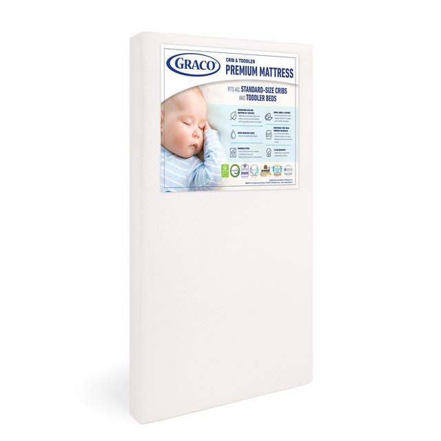 Graco Premium Foam Crib Toddler Mattress – 2021 Edition, GREENGUARD Gold and CertiPUR-US Certified, 100% Machine Washable, Breathable, Water-Resistant Cover, Ideal Firmness for Infants