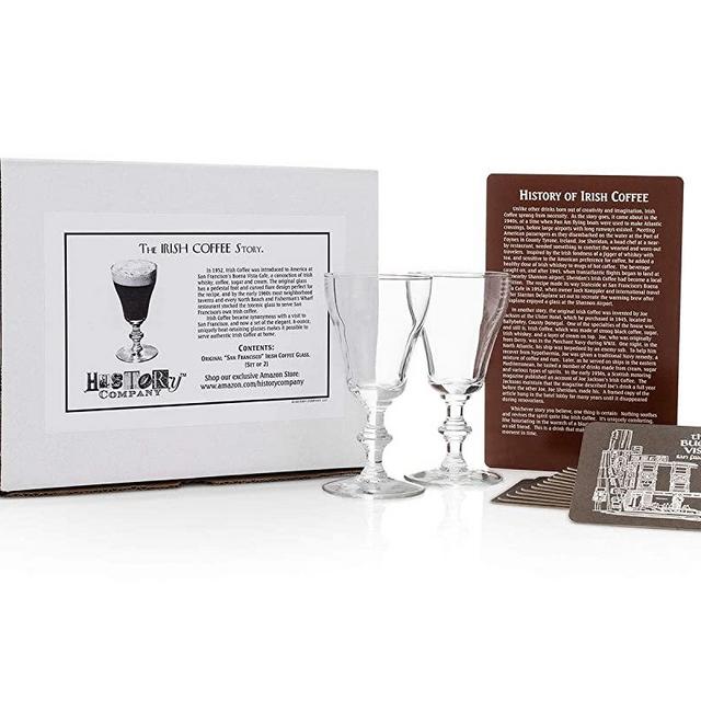 History Company Set of 2 Original San Francisco 6-ounce Irish Coffee Glasses (Gift Box)