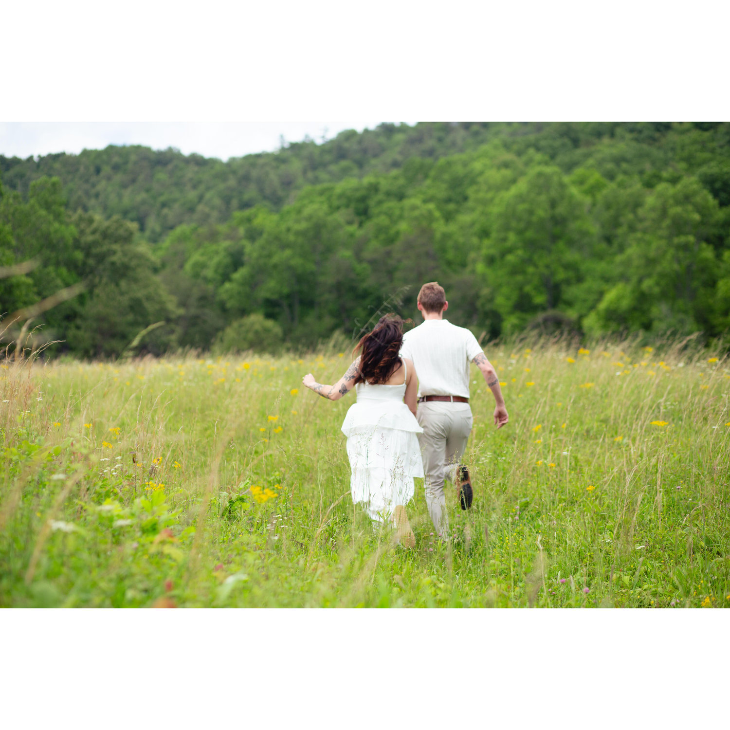 Us running towards the alter!