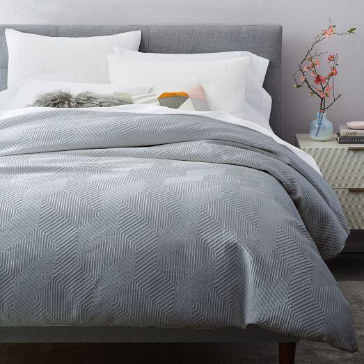 Modern Geo Duvet Cover, Full/Queen, Midnight