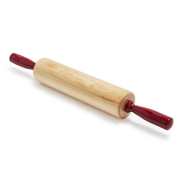 Fletcher’s Mill Classic Rolling Pin with Cinnabar Handles, 12"