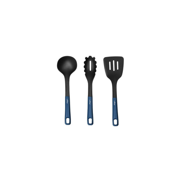 NutriChef Kitchen Cooking Utensils Set - Heat-Resistant Nylon Tools - Blue